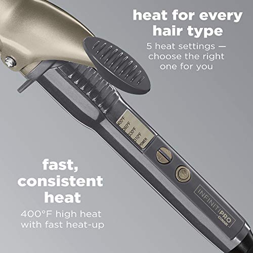 CONAIR INFINITIPRO Tourmaline 1 1/2-Inch Ceramic Curling Iron, 1 ¨ö inch barrel produces soft waves ? for use on medium and long hair