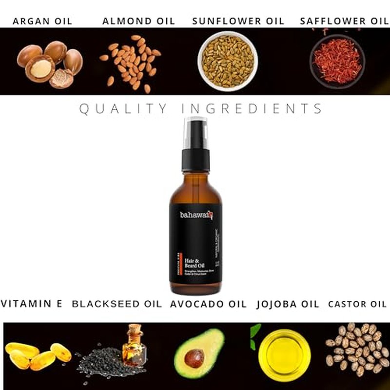 BAHAWAT: Premium Beard Oil Conditioner & Softener - Your Majesty- 2 ounce - Beard Itch and Dry Skin Relief - Handcrafted from Natural Ingredients - Label may vary