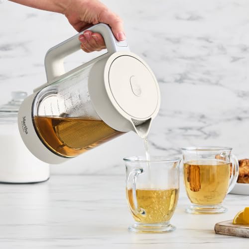 Electric Glass Kettle with Removable Tea Infuser - 1.7L, Linen Cream