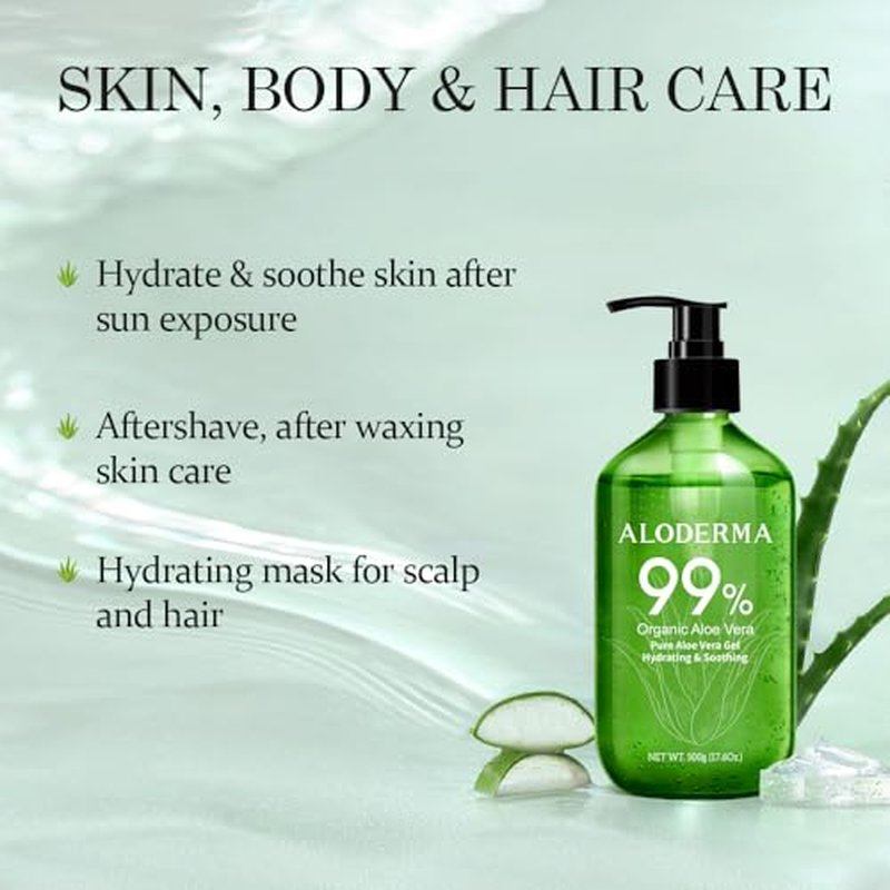 Aloderma Aloe Vera Gels, 2 pieces - 500g Aloe Vera Gel, 300g Aloe Vera Gel