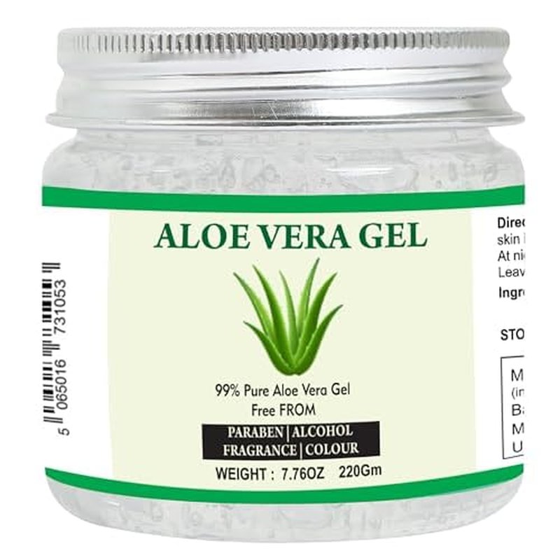 Aloe Vera Gel 100% Pure & Natural (7.76 OZ) 100% Pure Coconut Oil (250ml) - Moisturizing, Hydrating & Nourishing for Skin & Hair Care, Paraben-Free, Sulfate-Free, Suitable for All Hair