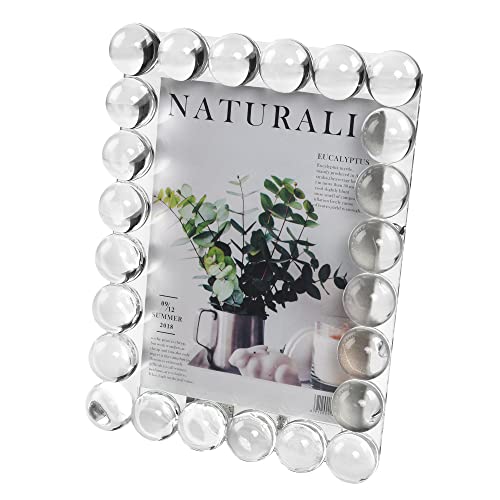 DONOUCLS 5x7 Inch Crystal Picture Frame Wedding Tabletop Display with Gift Box - Clear