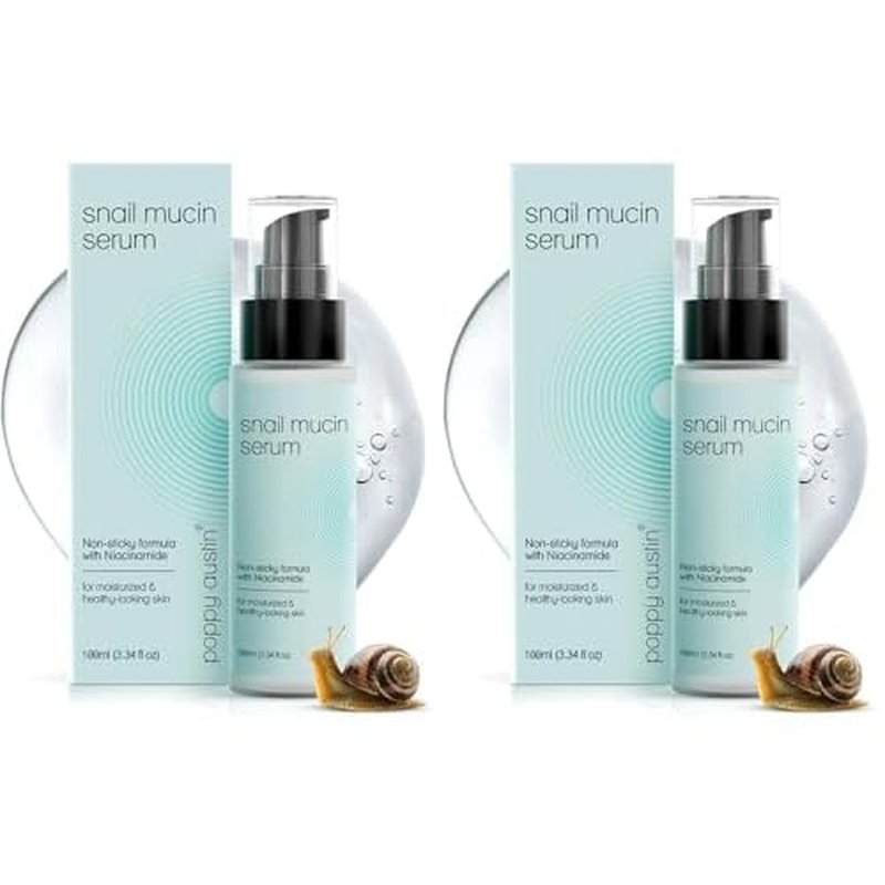 96% Snail Mucin Serum with Niacinamide, Snail Serum for Face, Hydrating Serum Snail Mucin Essence Face Serums for Anti Aging Serum (3.34 Fluid Ounces) (Pack of 2)