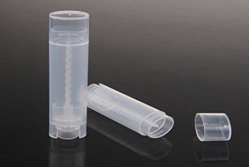 Clear Oval Lip Balm Tubes 5ml 100 Pcs with Lids - Refillable Plastic Containers
