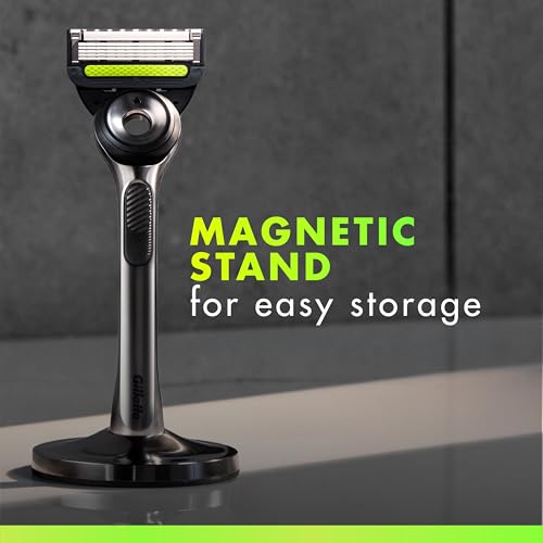 Men's Razor with 5 Blades, Exfoliating Bar & Magnetic Stand – Gillette
