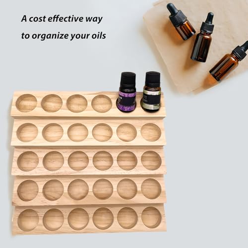 Wooden Essential Oil Display Stand 5 Tiers - 30 Bottle Capacity, Natural Finish, Variation of THIS listing