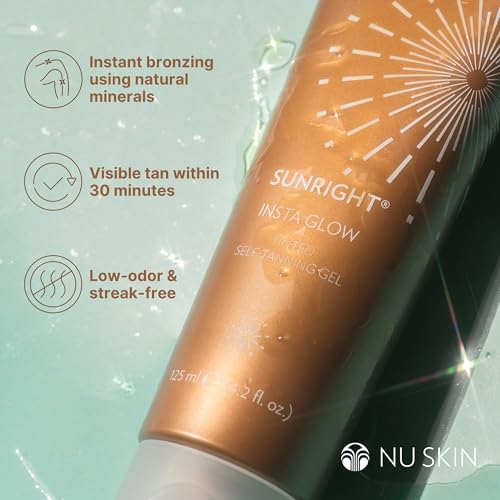 Nu Skin Sunright Insta Glow Self Tanner Gel 4.2 Oz Pack of 2 - Natural Sun-Kissed Finish