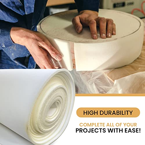 Open Cell Upholstery Foam Padding - 1/4 Inch Thick, 56 Inches Wide, 5 Yards - Soft Supportive Cushioning for DIY & Crafts