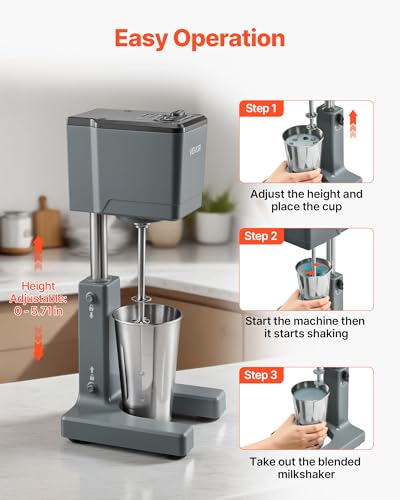 150W Milkshake Maker with Dual Speeds & Stainless Steel Cup - Home & Kitchen