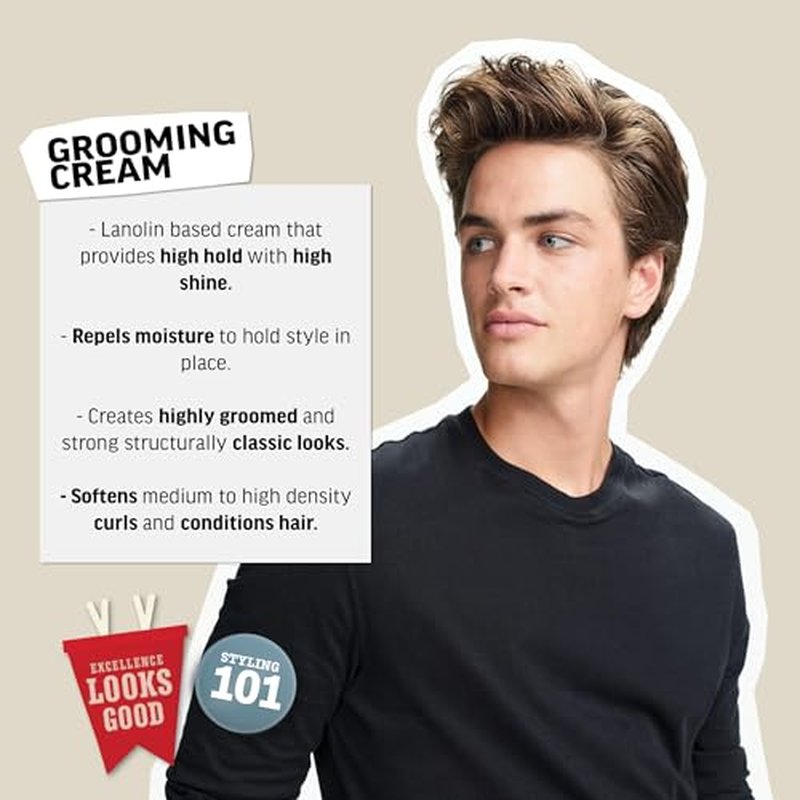 American Crew Men's Grooming Cream, Like Hair Gel with High Hold & High Shine, 3 oz