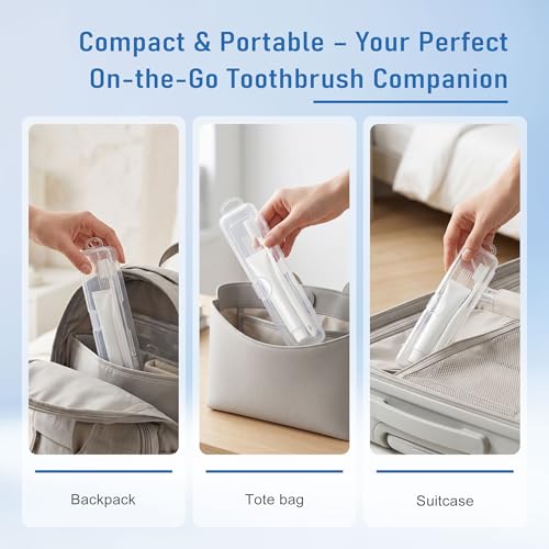 Travel Toothbrush Holder Set - Transparent 20-Pack, Durable & Compact