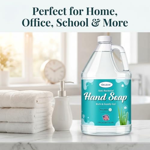GELEAN White Bloom Liquid Hand Soap Refill 128oz Aloe Vera & White Tea Scent