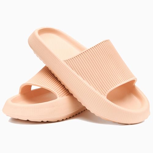 Rosyclo Cloud Slippers for Women and Men Peach 11.5-12 Women / 10-10.5 Men Cushioned Thick Sole Slides