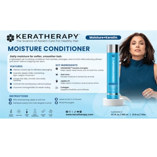Keratherapy Keratin Infused Moisture Conditioner - 10.1 Fl Oz, Pack of 1 - Hydrating & Repairing for Dry Hair