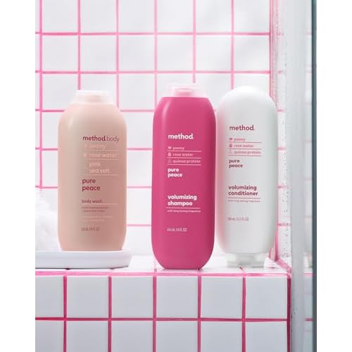 Method Hair and Body Variety Pack - Pure Peace - Shampoo 14 oz, Conditioner 13.5 oz, Body Wash 18 oz