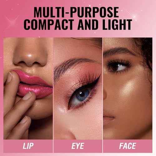 Erinde Metallic Glitter Lipstick for Women, Long Lasting Sparkle Lipsticks, High Shine Diamond Creamy Lipstick Lipcolor Makeup, Hydrating Glimmer Finish, Sparkling Lip Gloss, 04 Hot Pink