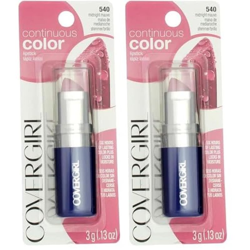 COVERGIRL Continuous Color Lipstick Midnight Mauve 540, .13 oz (packaging may vary) (Pack of 2)