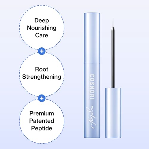 COSNORI Eyelash Serum for Stronger Lashes - Plant-Based Collagen & Peptides, Hypoallergenic, 0.2 fl oz