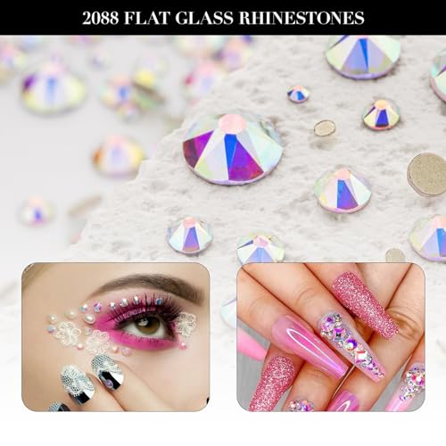 Novani Crystal AB Rhinestones SS40 8.4-8.7mm Flat Back 16 Facets Non-Hotfix 144pcs - Variation 02-Crystal AB