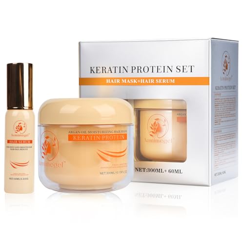 Collagen & Argan Oil Hair Mask Set for Deep Repair and Smoothing - 12.15 fl oz