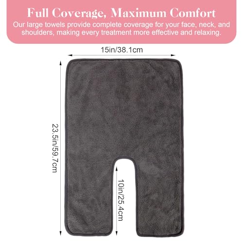 Spa Facial Towels Microfiber 15x23.5 Inch U-Shape Split Design - Soft & Absorbent