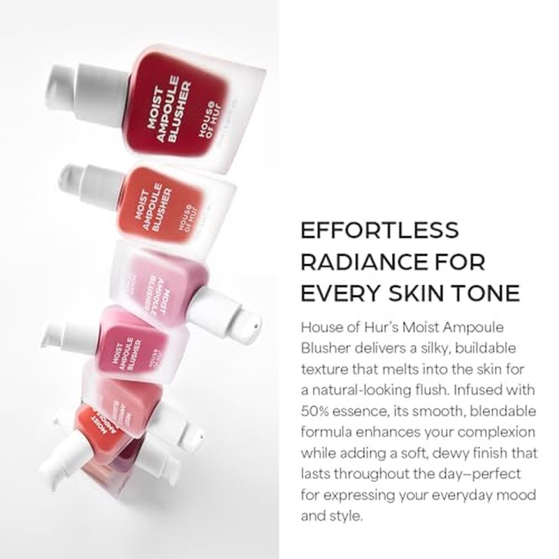House of Hur Liquid Blusher ? Korean Makeup Hydrating Liquid Blush ? Water-Based, Blendable + Buildable ? Hyaluronic Acid + Panthenol, Dewy Finish ? 11 Shades ? 03 Rose Brown (20 ml/0.68 fl oz)