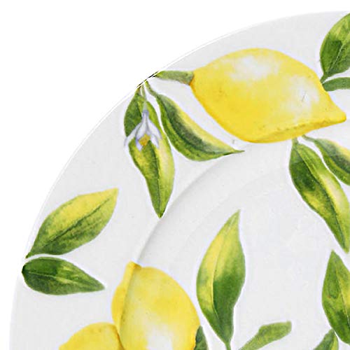 Lemons Bone China Dinnerware Set - Service for 4, Includes Plates & Mugs