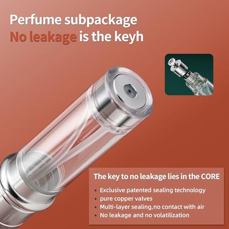2pcs Travel Perfume Bottle Refillable, Cologne Travel Size Atomizer Bottle,Refill Perfume Dispenser Container,Mini Spray Pump Scent Case For Men And Women, 5ml (Dark Green & Orange)