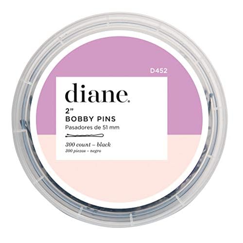 Diane, 2" Bobby Pins D452, BLACK, 300 Count (Pack of 2)