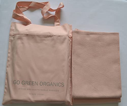 Pearl Blush Organic Cotton Waffle Bath Towels Pack of 2 - Quick Dry & Super Absorbent