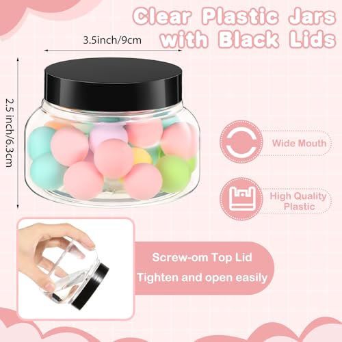 Bokon 96 Pieces 8 oz Plastic Jars with Lids Travel Clear Plastic Cosmetic Containers Refillable Round Lotion Container for Lotion Cream Ointments Makeup Eye Shadow Body Butter