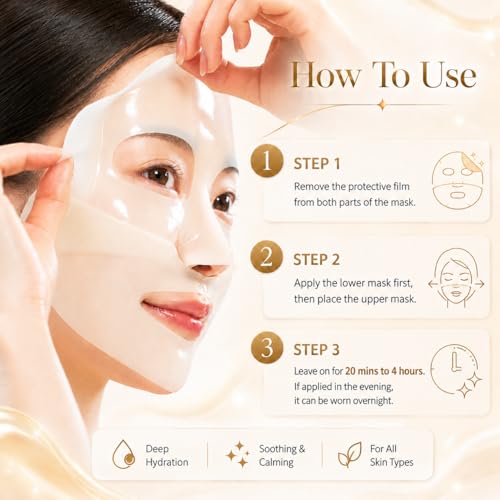 Hydrogel Face Mask Set with Niacinamide & Cica - Vegan, 4 Pack - Glass Skin Glow