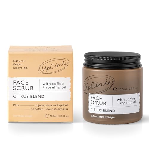UpCircle Coffee Face Scrub - Citrus Blend for Dry & Normal Skin - 3.5oz Vegan Exfoliator