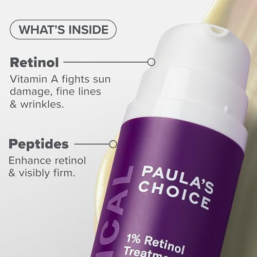 Paula's Choice CLINICAL 1% Retinol Face Treatment with Peptides, Vitamin C & Licorice Extract, Anti-Aging Skin Care Serum, Fine Lines & Wrinkles, Fragrance Free