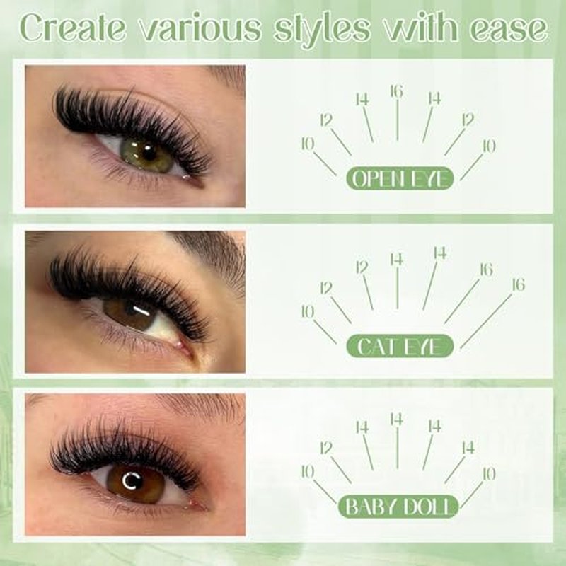 Lash Extension Kit Volume Lash Clusters Kit Wispy Cluster Eyelash Extensions Kit 10-16mm Eyelash Clusters with Bottom Lashes DIY Individual Lashes with Lash Glue and Tweezers by zanlufly