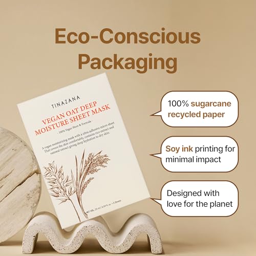 Vegan Deep Moisture Sheet Mask with Rice & Oat Extracts - Hydrating Skin Care