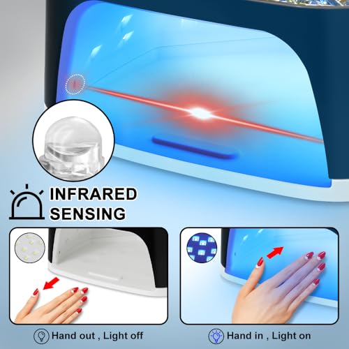 Rechargeable UV LED Nail Lamp Kit for Gel Polish with Diamond Design & 4 Timers