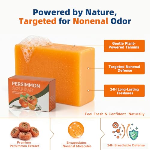 Elderly Body Odor Care Gift Set with Persimmon Soap Bars & Bath Accessories