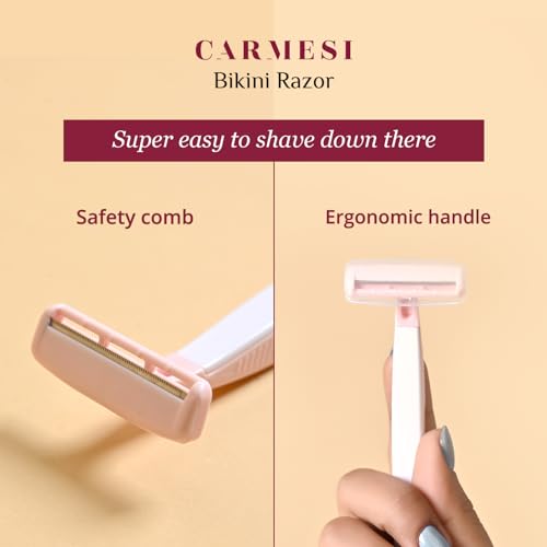 Carmesi Full-Body Shaving Combo with 3 Facial Razors + 1 Body Mini Razor + 1 Bikini Razor | Painless & Precision Face Hair Removal | Prevents Nicks & Cuts | for Smooth Shave | (5 Count)