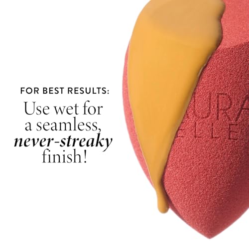 LAURA GELLER Quench-n-Tint Hydrating Lightweight Tinted Moisturizer, Light + Latex-Free Full Face Makeup Blending Sponge - Sheer Foundation for Daily Use