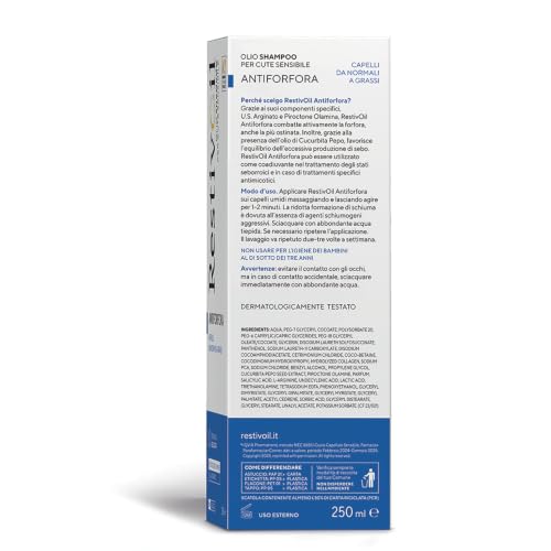 RestivOil Anti-Dandruff Hair Shampoo 250ml - Complex Formula with Oil