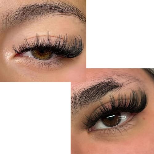 Natural Short Lash Clusters 9-12MM for Clean Eye Makeup Cluster Eyelash Extensions C-curly Wispy Eyelash Clusters Individual Lashes DIY Lash Extension at Home for Beginners by Newcally