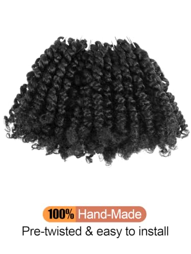 Salt and Pepper Passion Twist Hair Extensions 4 Inch Short Crochet Braid - Pack of 8