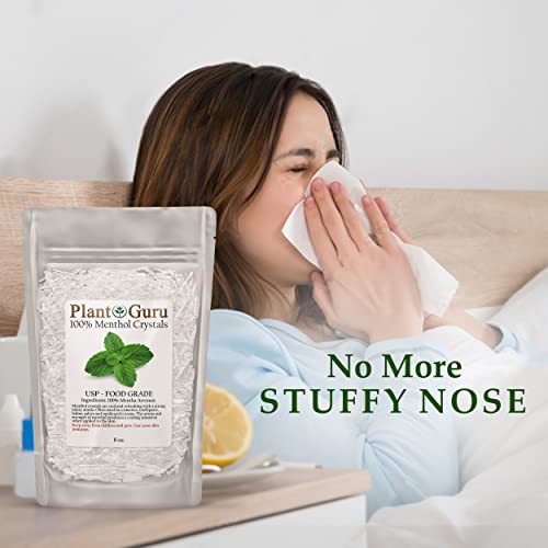Menthol Crystals 2 lbs. Bulk Mentha Arvensis 100% Pure Natural USP Food Grade - Great For Cosmetics, Salves, Balms, Creams and Soap Making.