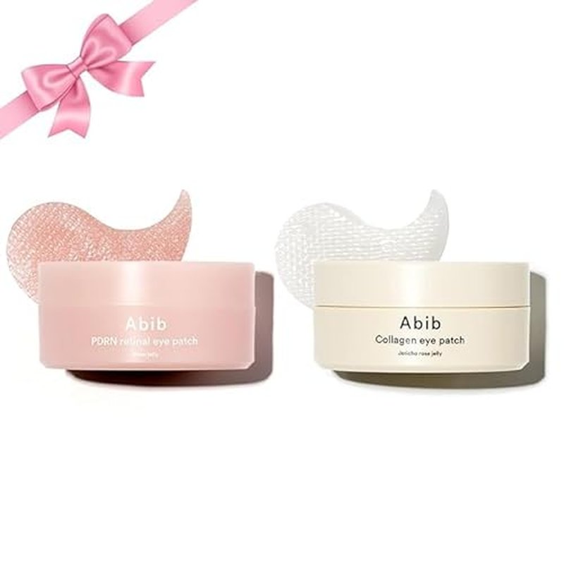 Abib PDRN & Collagen Eye Patch (60ea) Duo: Eye Patches for Wrinkles & Fine Line with Jericho Rose Jelly, 60 Count, Korean Skin Care