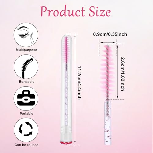 Disposable Eyelash Extension Brush Set with Clear Storage Cases - 200 Multicolor Spoolies & Wands