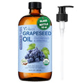 Organic Grapeseed Oil 16 oz GLASS BOTTLE - USDA 100% Pure & Natural Cold Pressed Grape Seed Carrier Oil for Skin & Hair - Single Ingredient, Hexane Free, Light & Silky Body Moisturizer