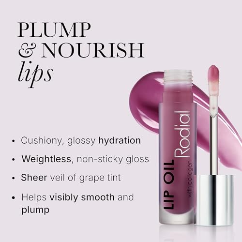 Grape Lip Oil with Collagen & Nourishing Botanical Oils - Hydrating Vegan Lip Gloss