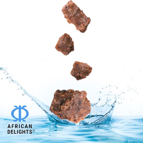 African Delights Herbal Black Soap Bar ? Organic Soap for Acne & Sensitive Skin, Traditional Skincare from Ghana, Face & Body Cleanser, Jabon Negro Africano