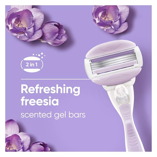 White Gillette Venus ComfortGlide Freesia Women's Razor Refill Cartridges - 6 Pack, Fits Venus Handles
